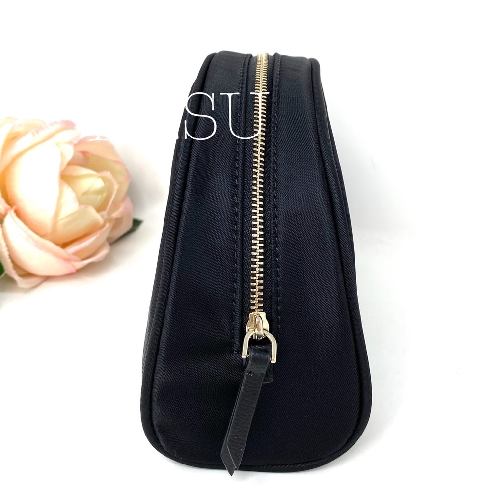 Kate ♠️Spade Medium Dome Cosmetic Canvas Bag Black - Picture 3 of 7